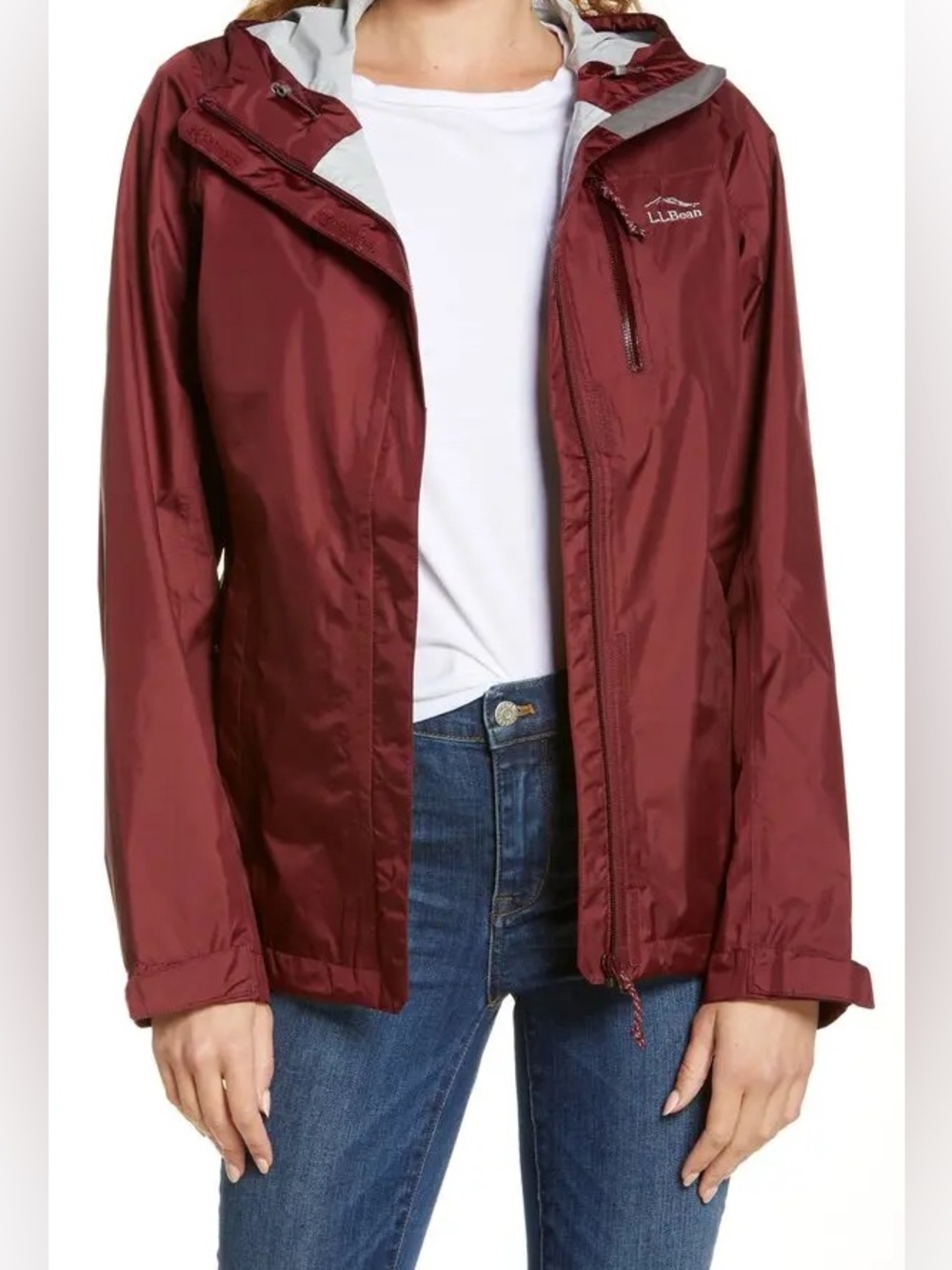 L.L. Bean Women's Trail Model Rain Collection Burgundy Size Large Reg. Jacket